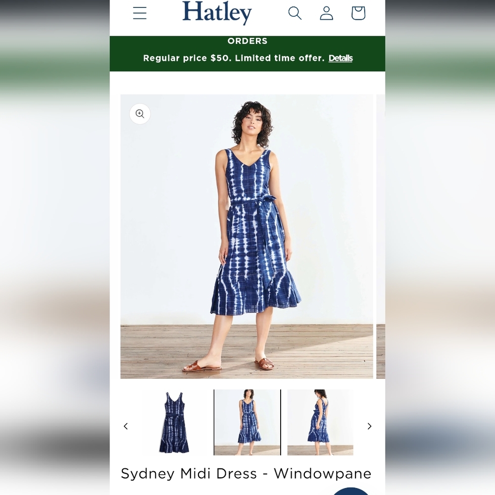 Sydney Midi Dress - Windowpane